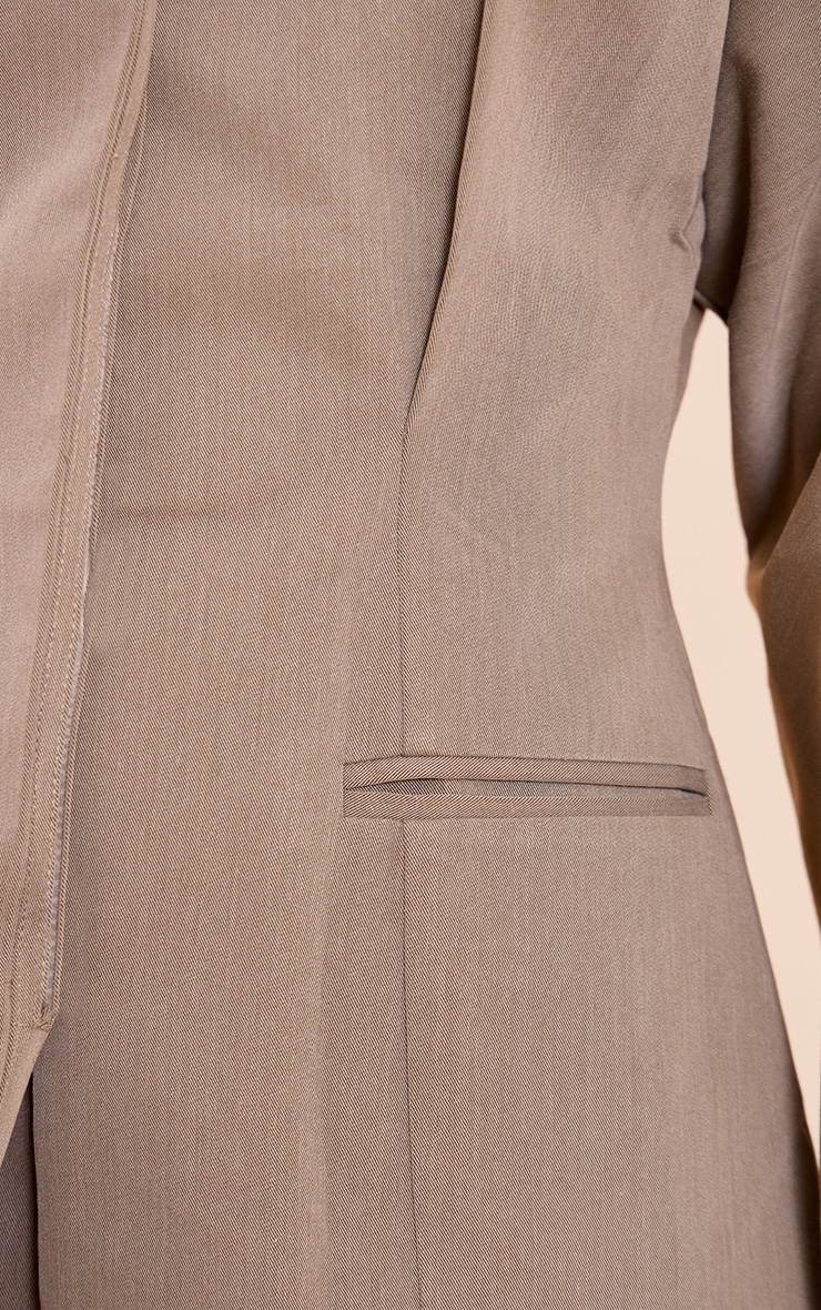  Light Grey Premium Woven Tailored Collarless Blazer