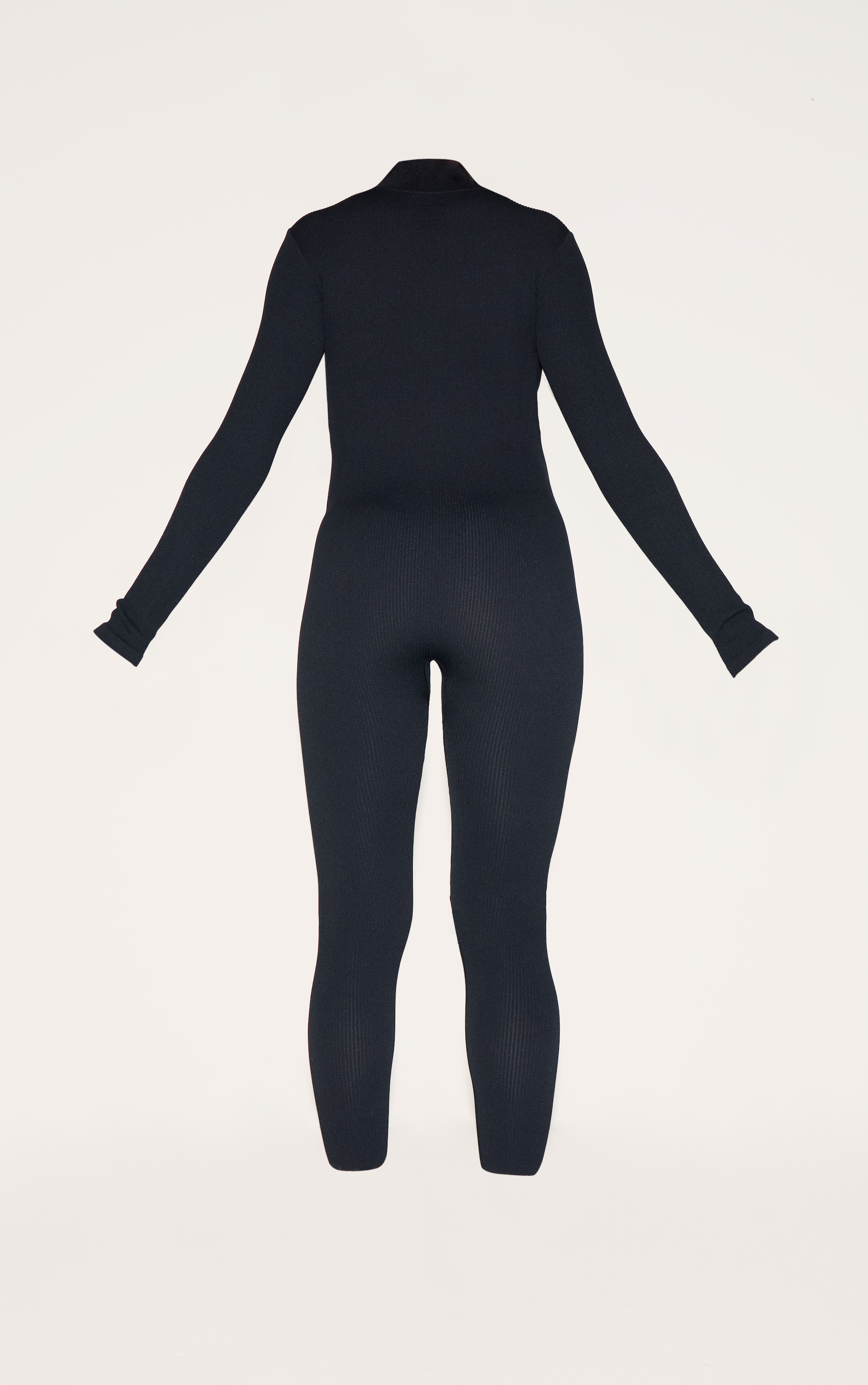Maternity Black Snatched Ribbed Jumpsuit image 5