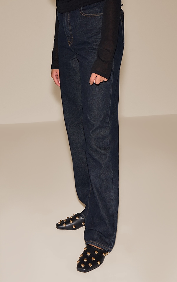 Black Dome Stud Slip On Mules