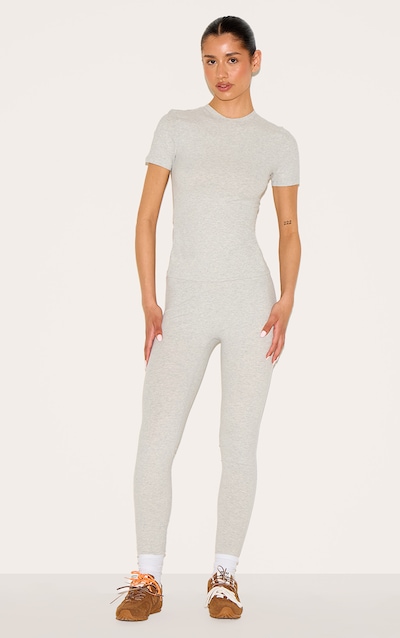 Tall Ash Grey Marl Sculpt High Waisted Gym Leggings