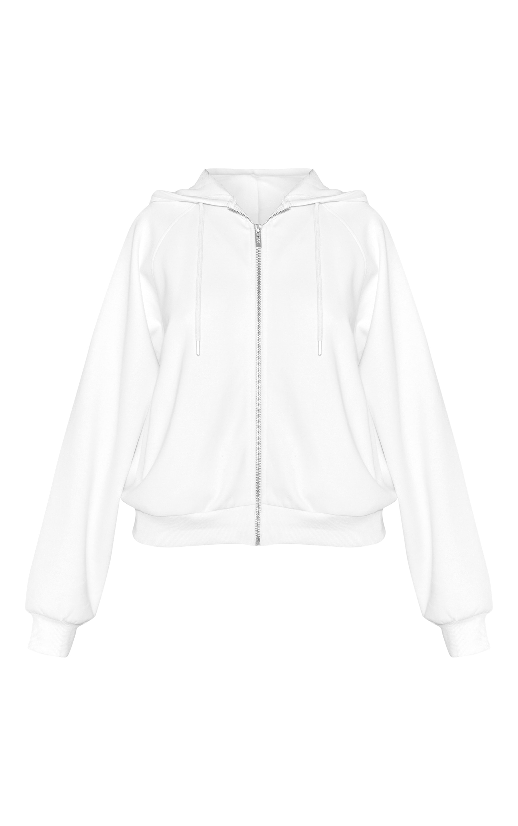 Petite Cream Zip Up Hooded Sweatshirt image 5