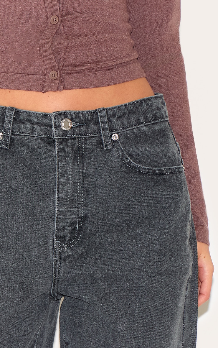 Jean mom gris à taille haute image 4