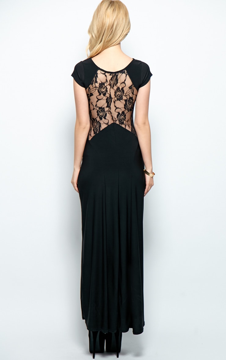 Venus Black Lace Panel Maxi Dress Dresses PrettyLittleThing