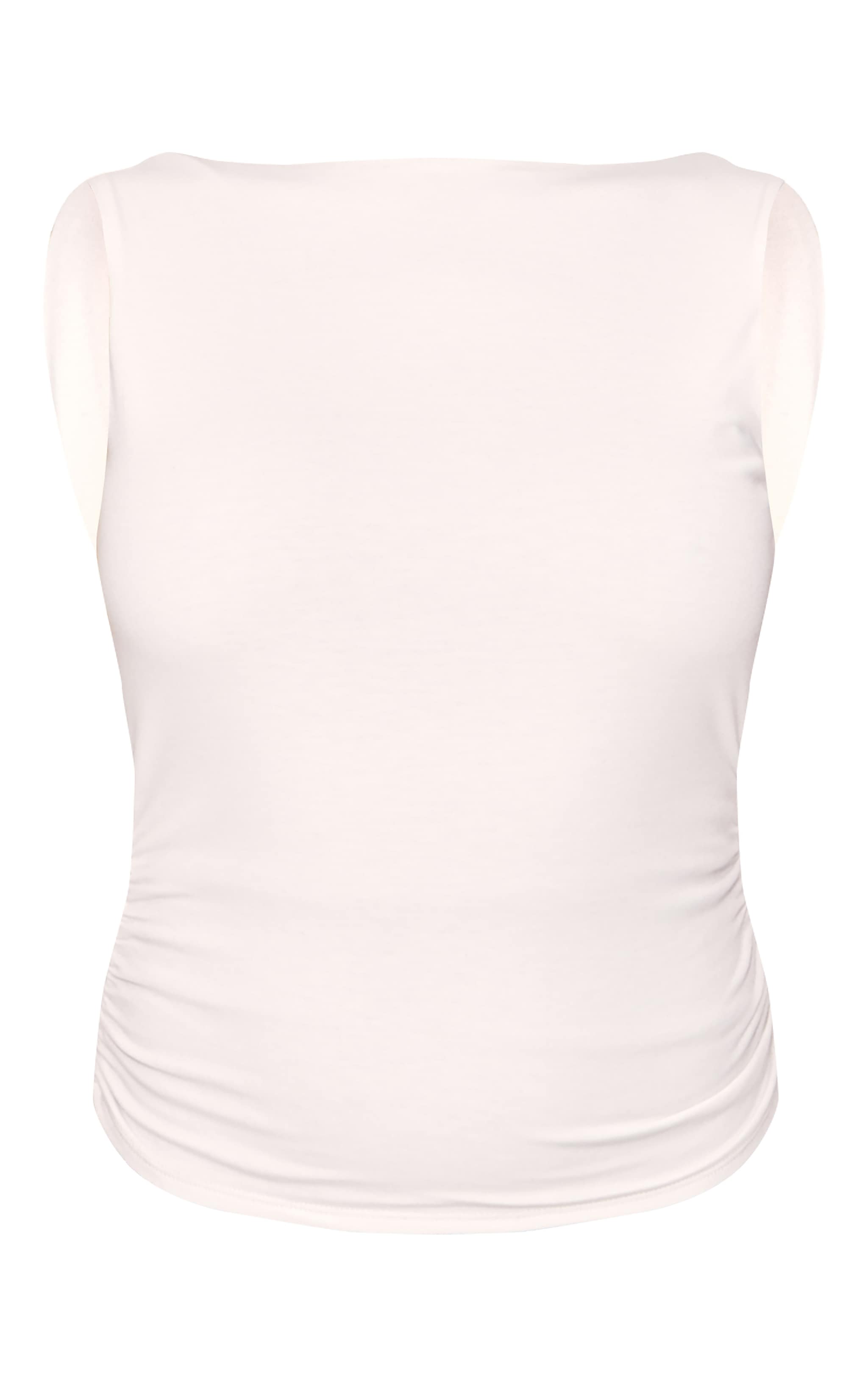 White Contour Jersey Backless Long Top image 5