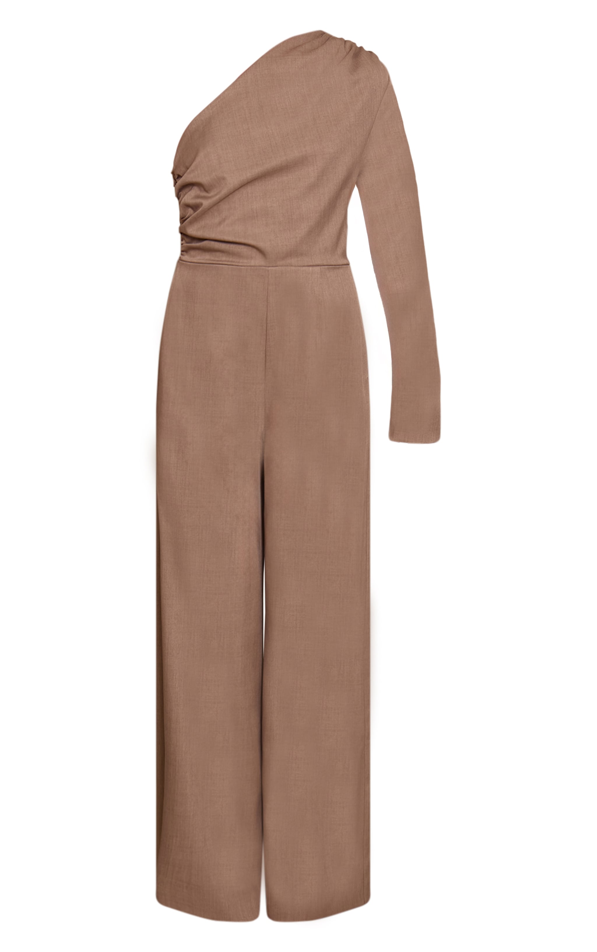Mocha Woven Tailored One Sleeve Jumpsuit image 5
