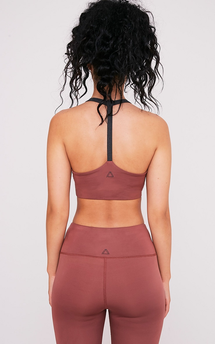 Lillie Mink T Back Sports Bra Active PrettyLittleThing