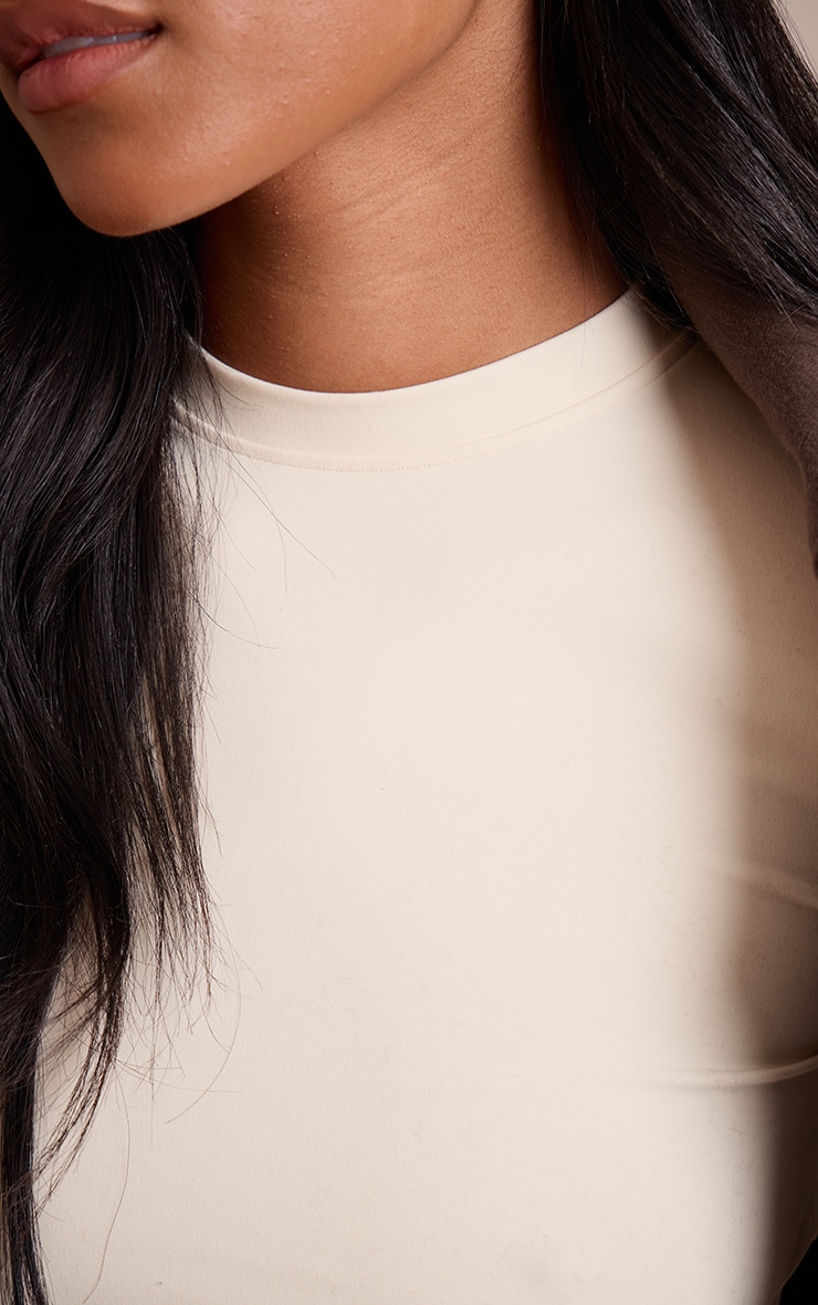 Tall Cream Contour Sculpt Short Sleeve Top image 4