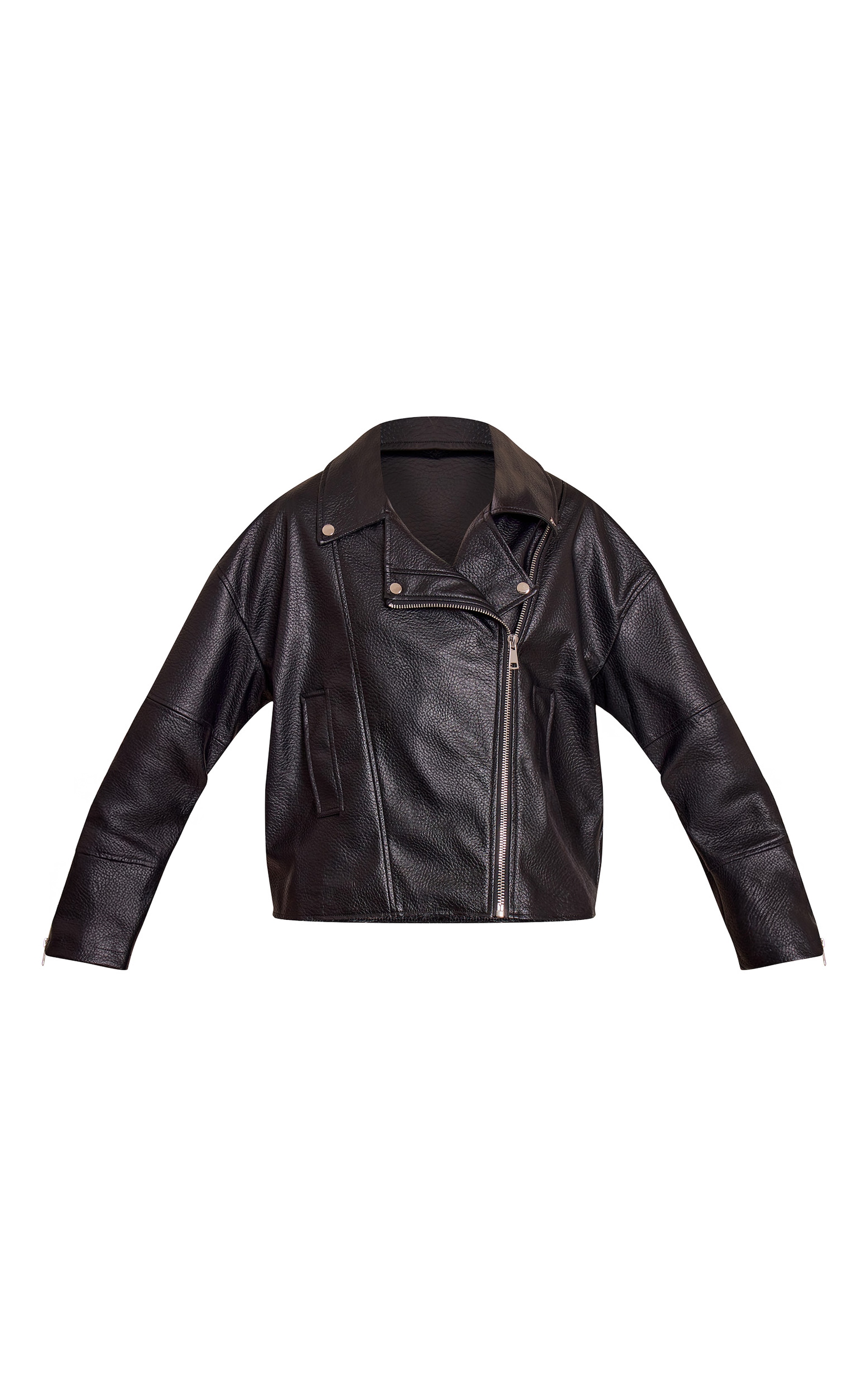 Veste motard oversize en PU noir image 5