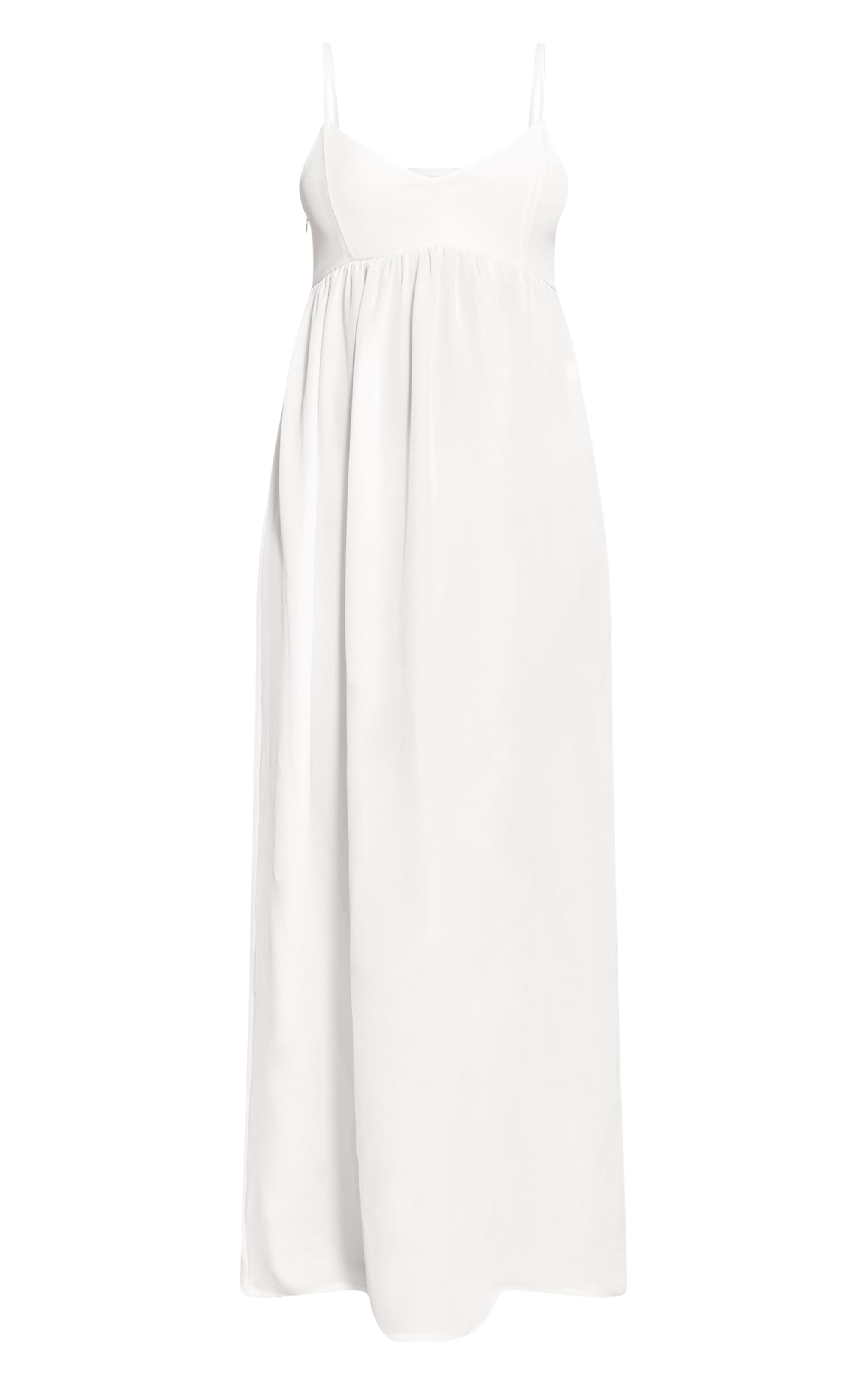White Textured Strappy Scoop Neck Sleeveless Maxi Dress image 5