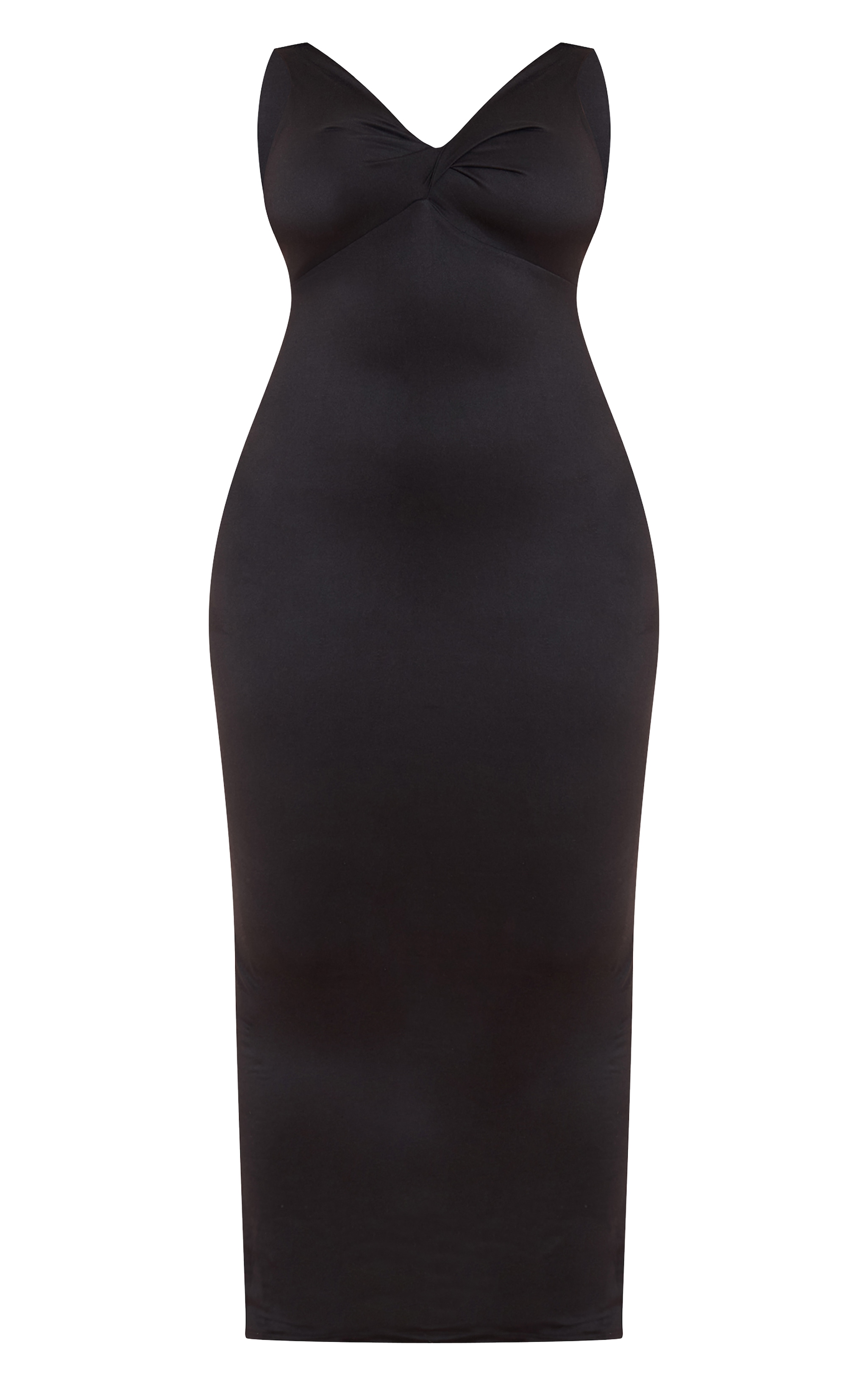 Plus Black Double Contour Twist Bust Detail Maxi Dress image 5