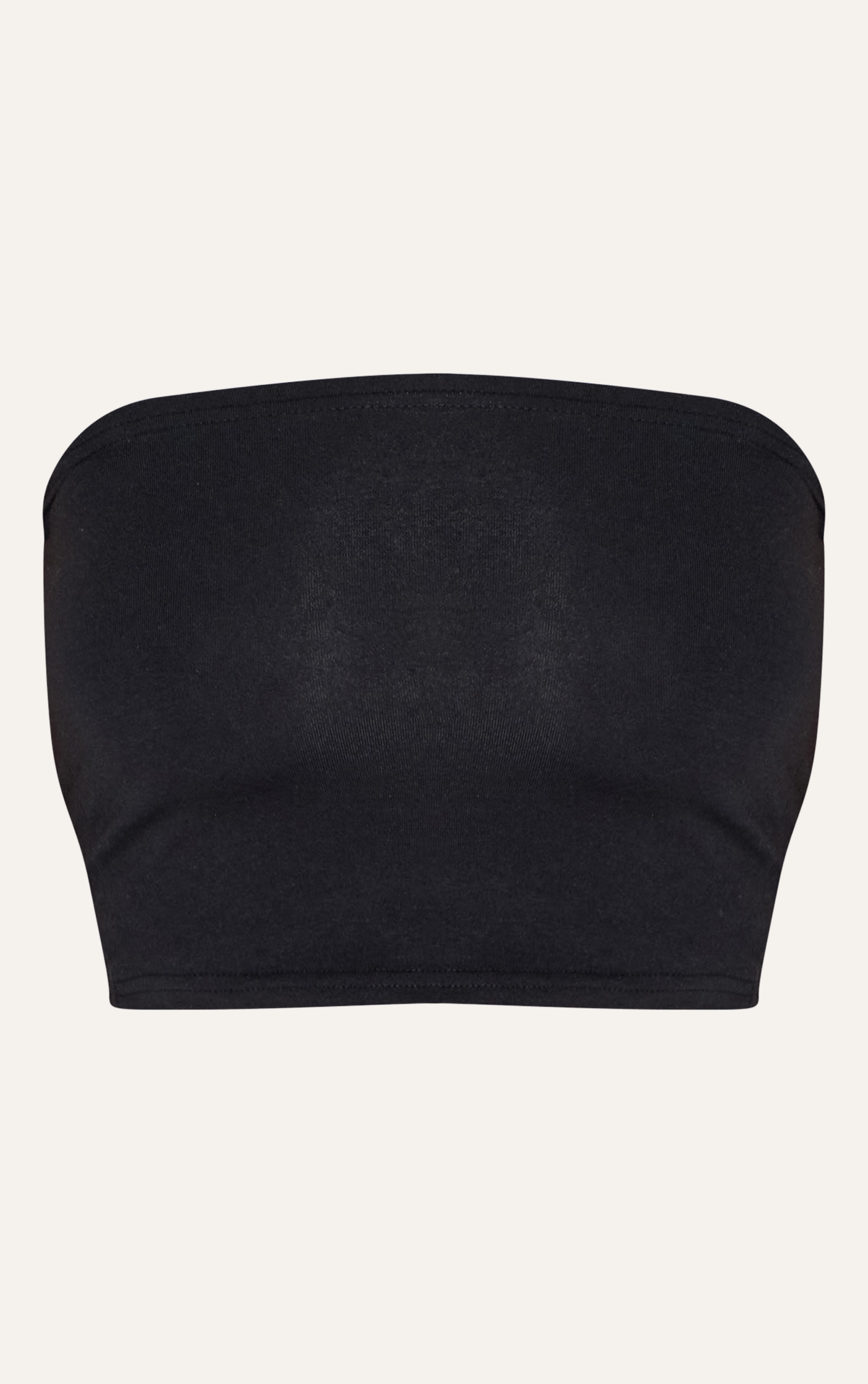 Basic Black Cotton Blend Bandeau Crop Top image 5