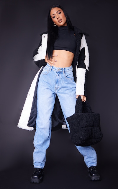 PRETTYLITTLETHING Tall Light Blue Washed High Waist Boyfriend Jeans