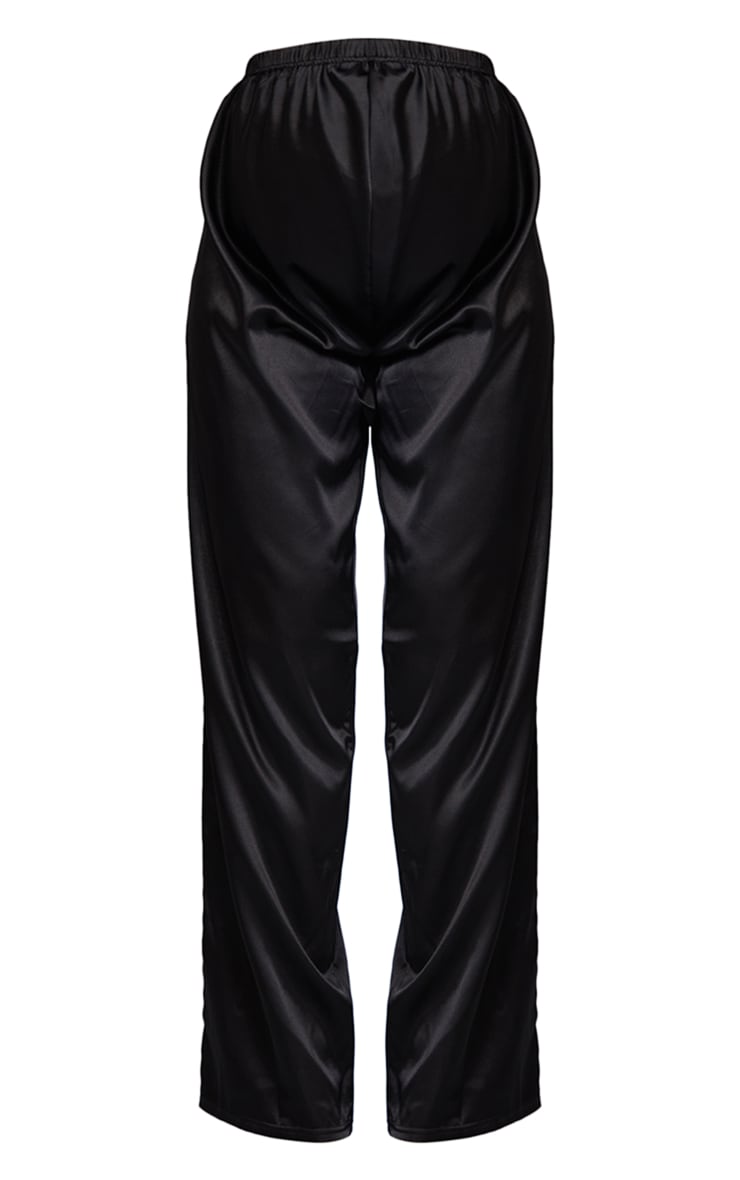 Maternity Black Satin Wide leg Flare Pants image 5