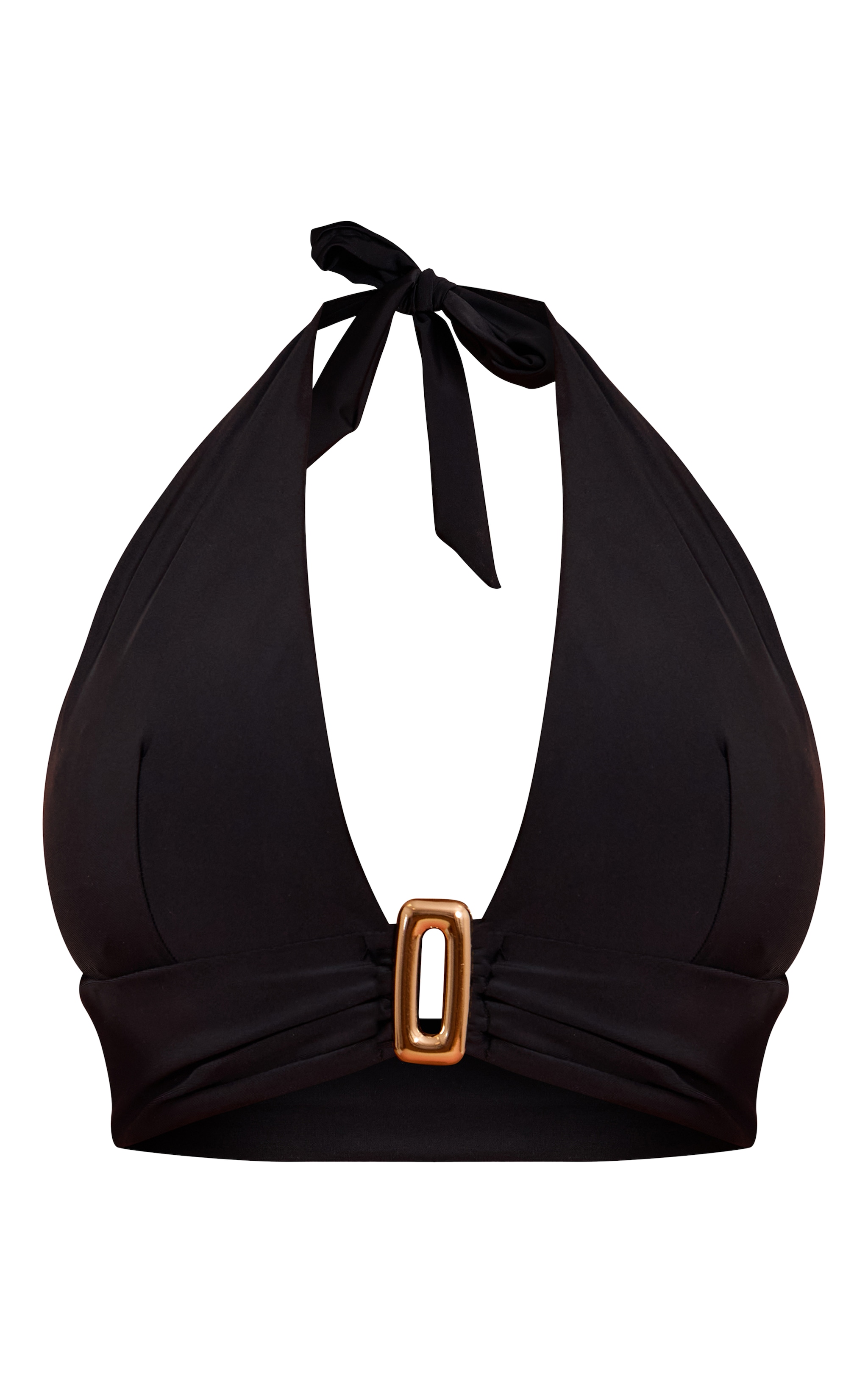 Shape Black Gold Trim Halterneck Bikini Top image 5