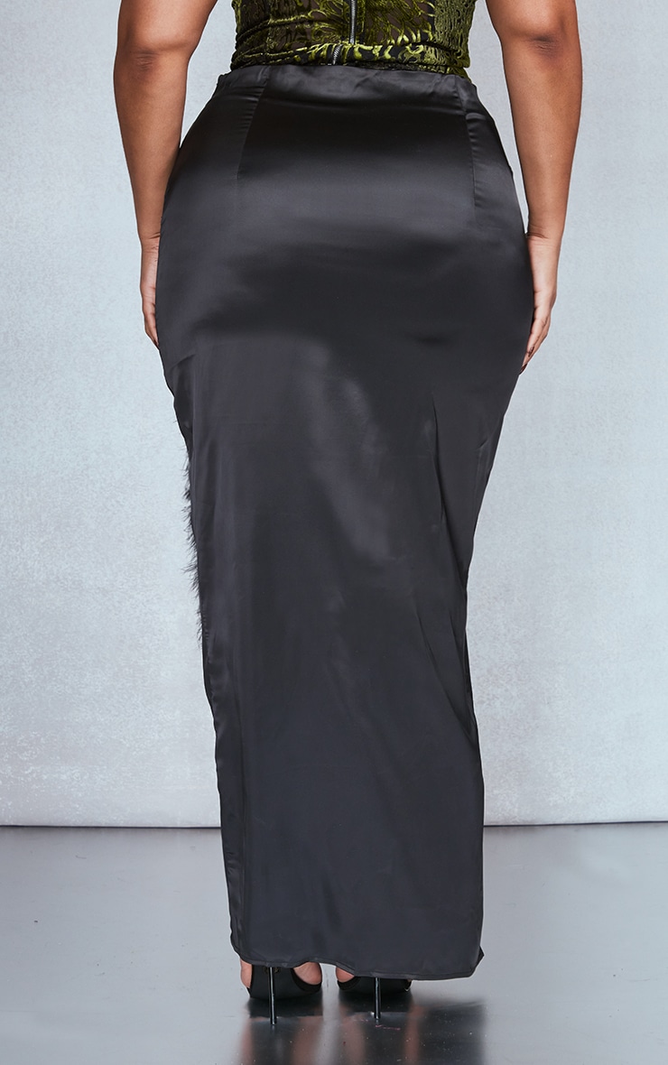 Plus size black feather skirt cheap