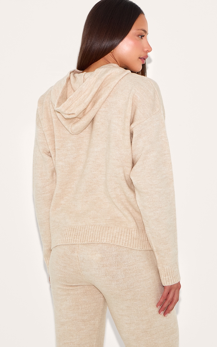 Grand sweat à capuche en maille tricot oversize couleur pierre pour grandes tailles image 2