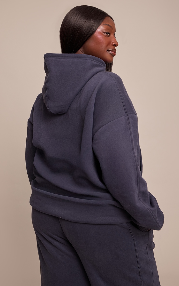 Plus Navy Sunday Reset Embroided Hoodie image 2