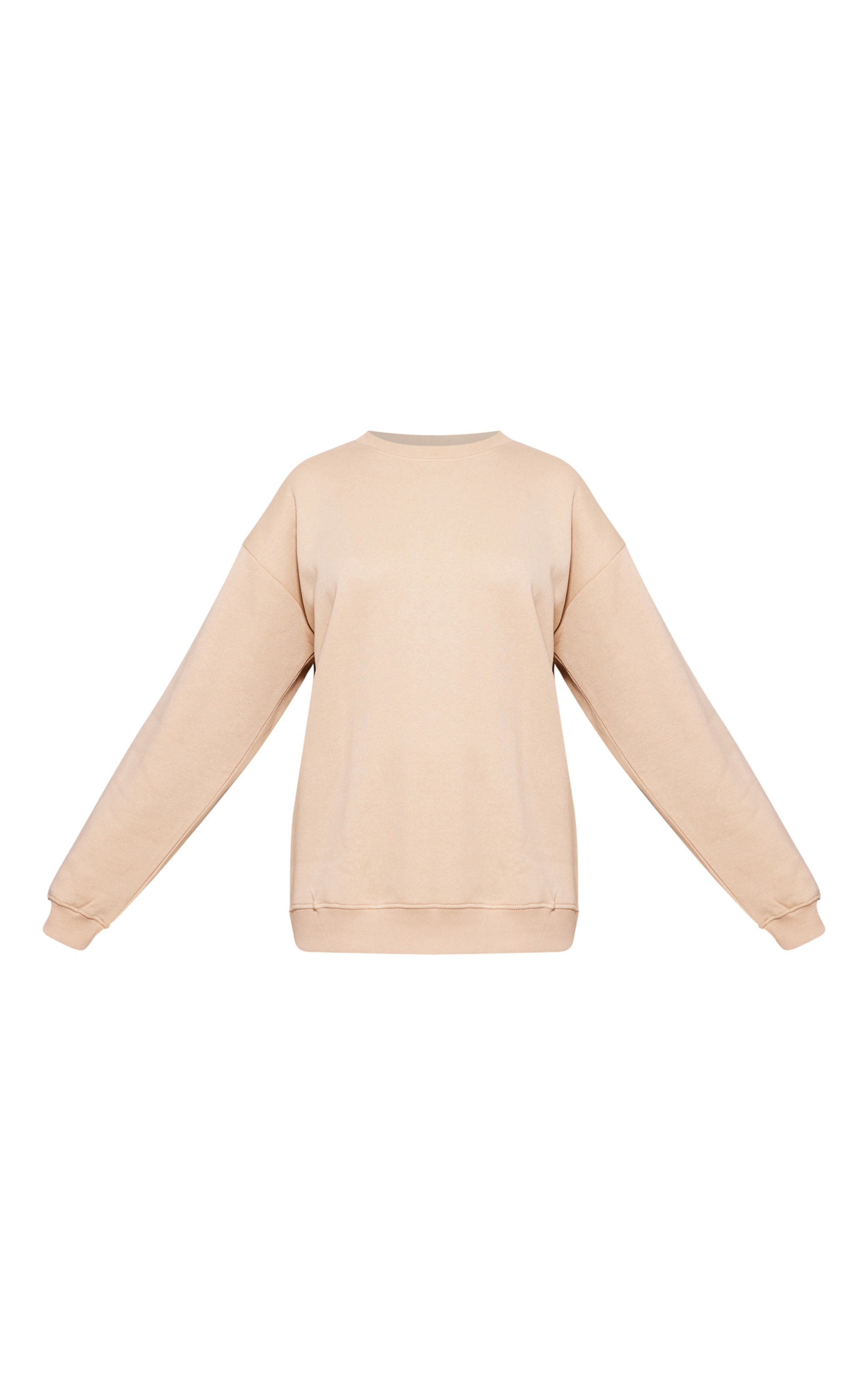 Sand Oversized Plain Fit Sweatshirt image 5