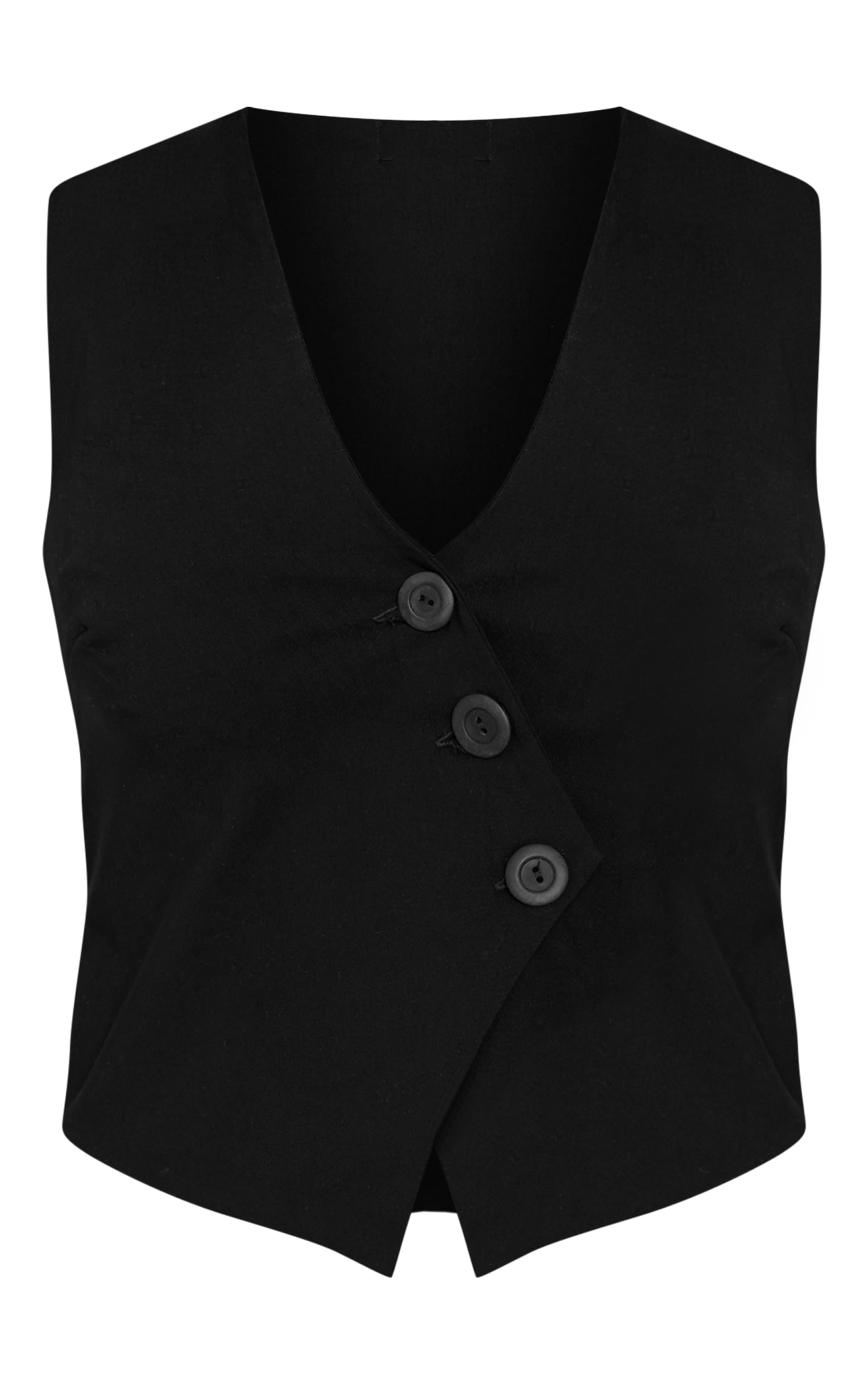 Black Asymmetric Waistcoat