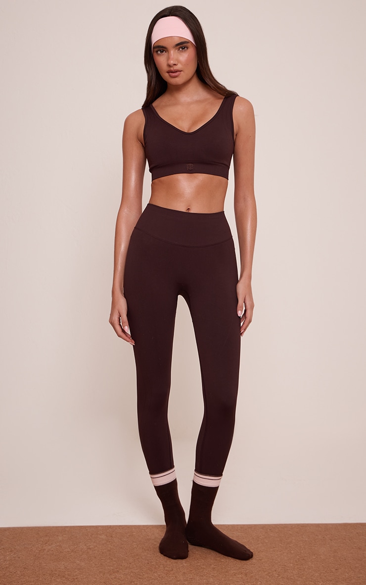 PLT Chocolate Seamless Scrunch Bum Leggings image 1