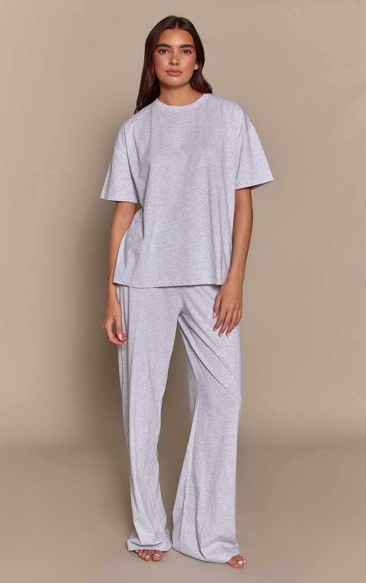 Ash Grey Short Sleeve Boxy Pyjama Top image 3