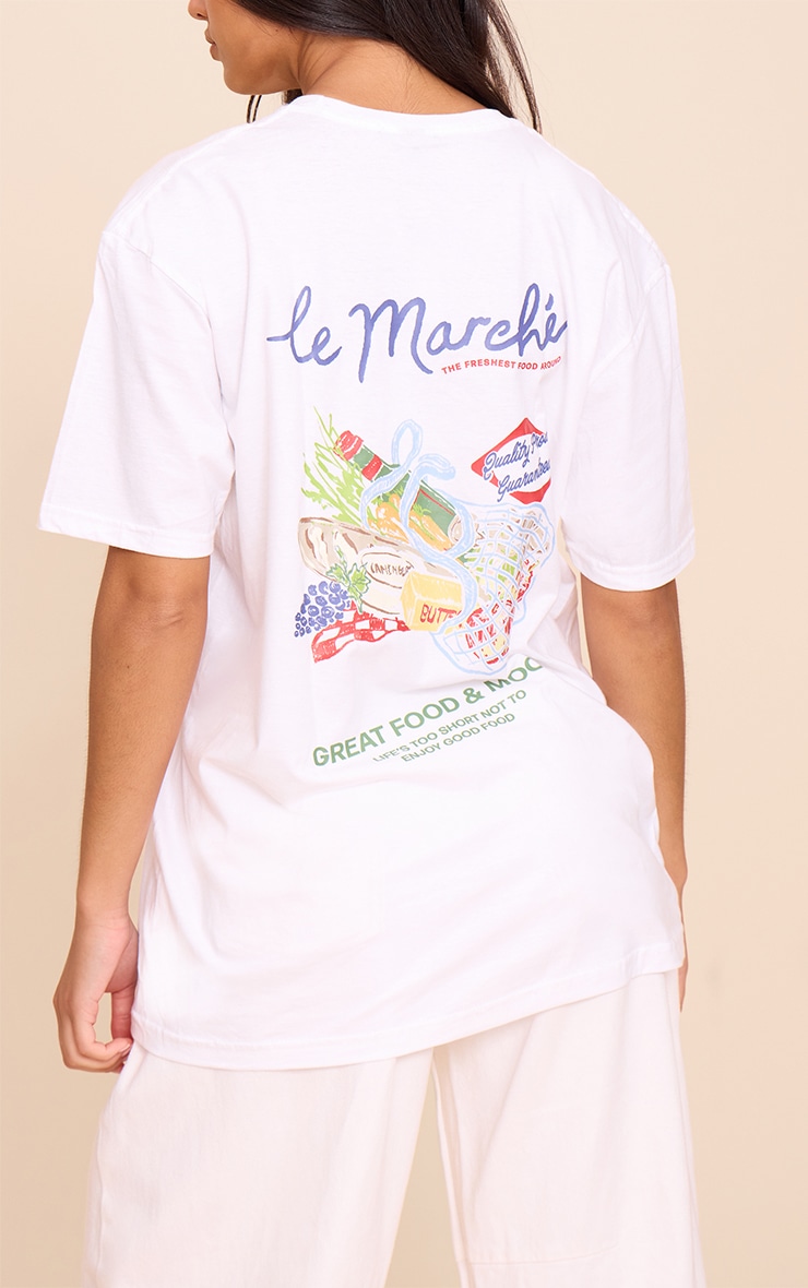White Le Marche Graphic Oversized T-shirt image 2
