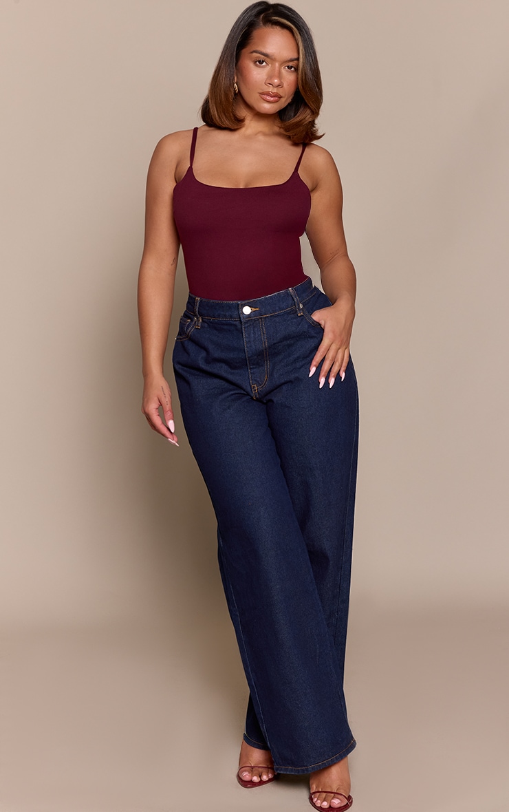 Shape Burgundy Sculpt Built In Bra Strappy Bodysuit image 3