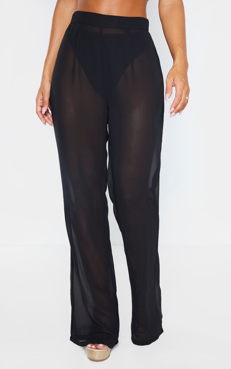 Black Beach Trouser Swimwear PrettyLittleThing USA