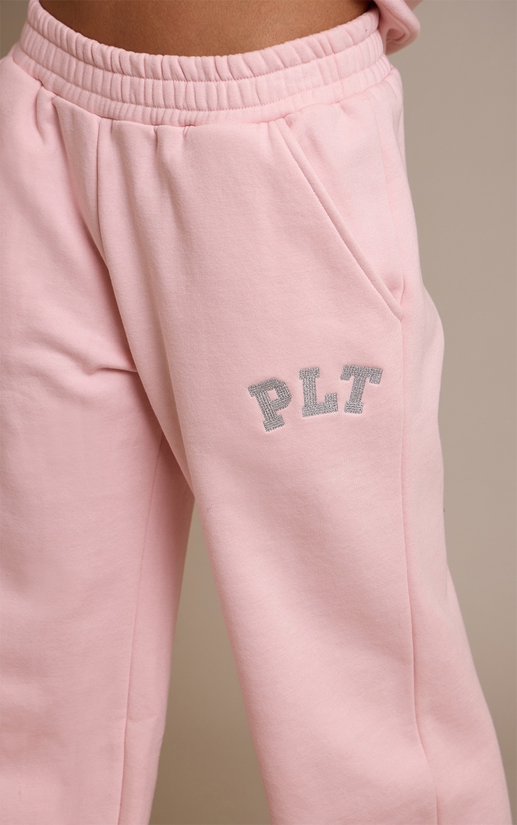 PLT Jogging droit rose à logo pailleté image 4