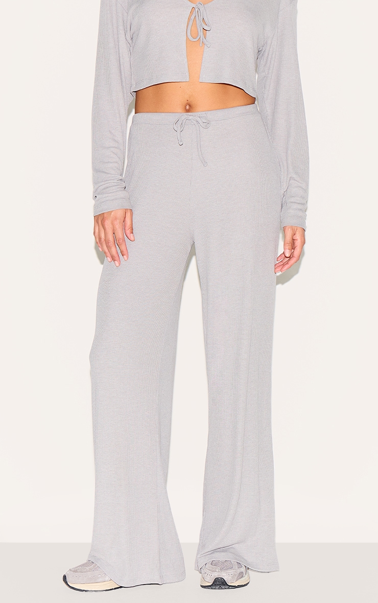 Petite Pantalon Évasé Gris Cendre Doux Côtelé image 2