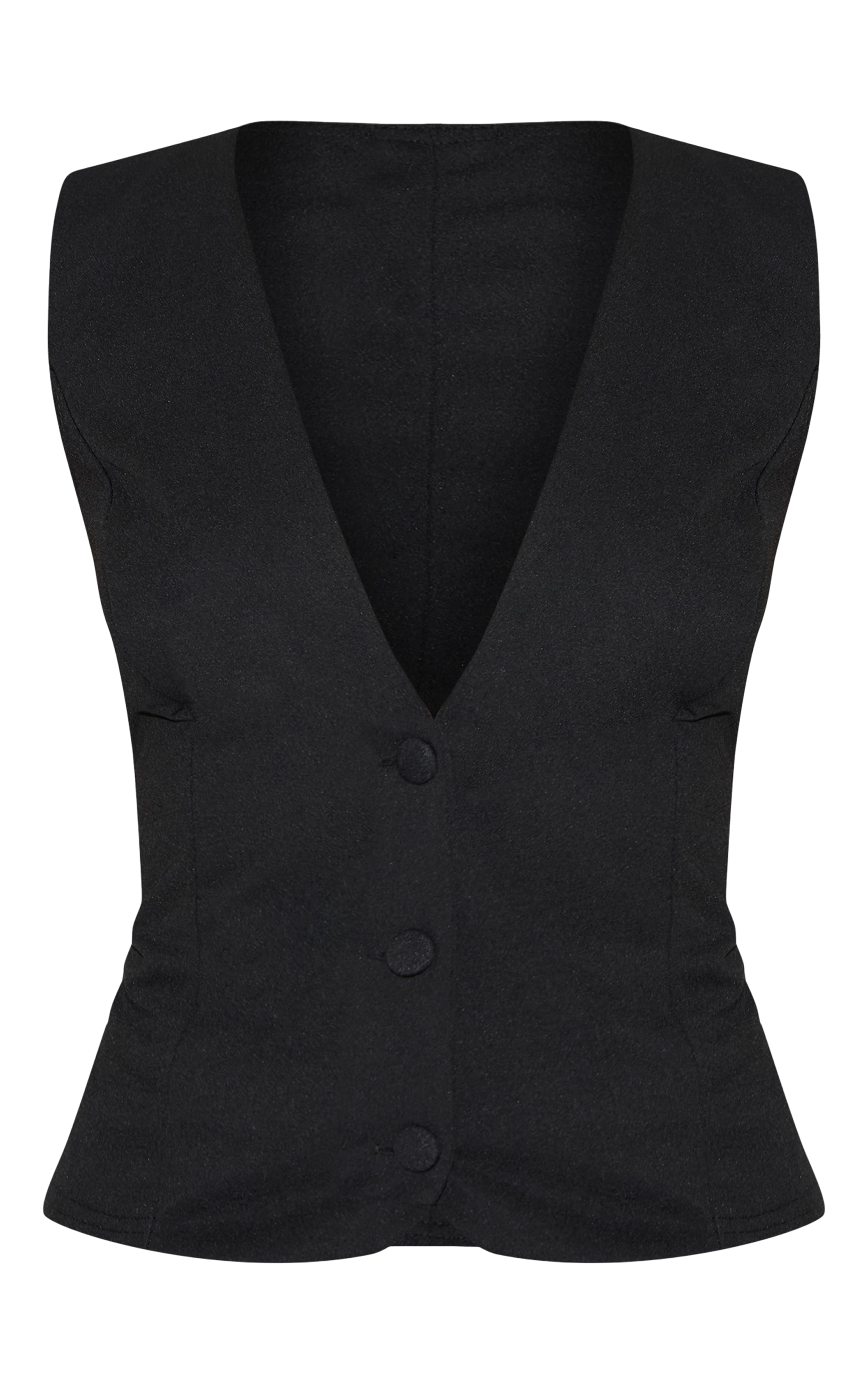 Black Soft Tailored Button Up Waistcoat image 5