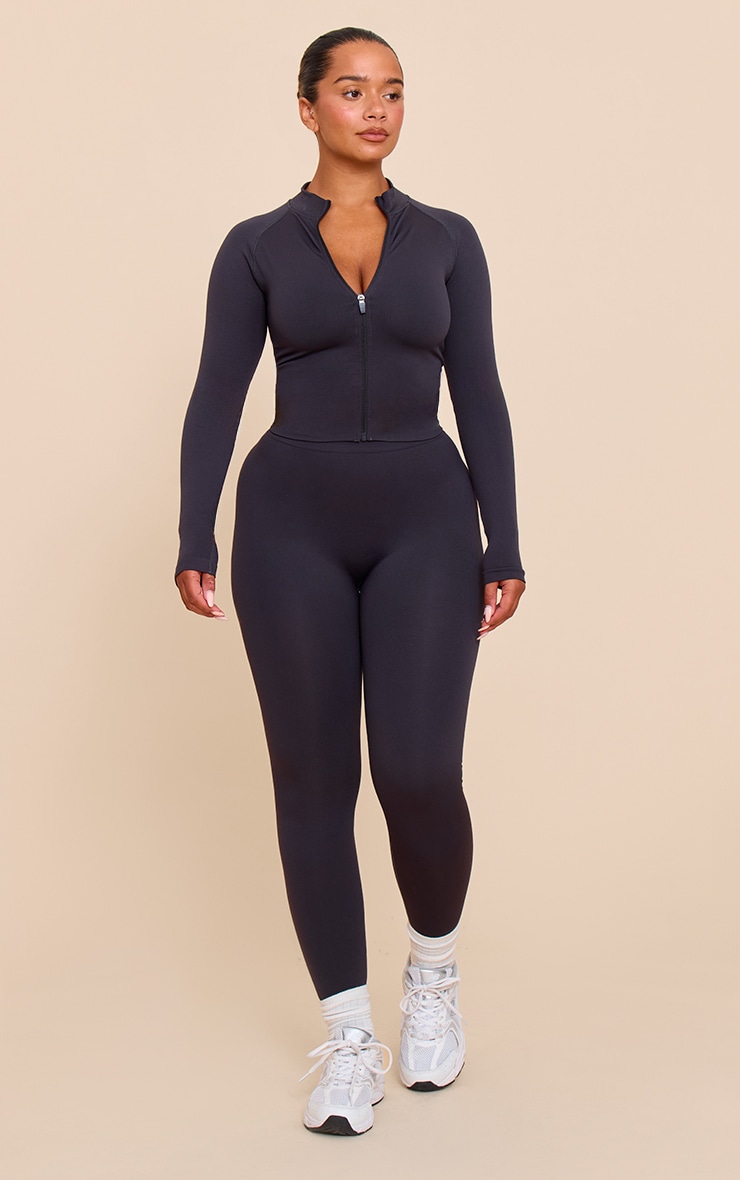 SHAPE CHARCOAL SEAMLESS ACTIVE ZIP THROUGH JACKET image 3