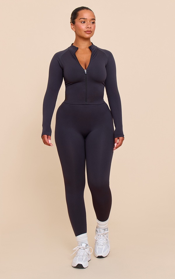 SHAPE CHARCOAL SEAMLESS ACTIVE ZIP THROUGH JACKET | Shape ...