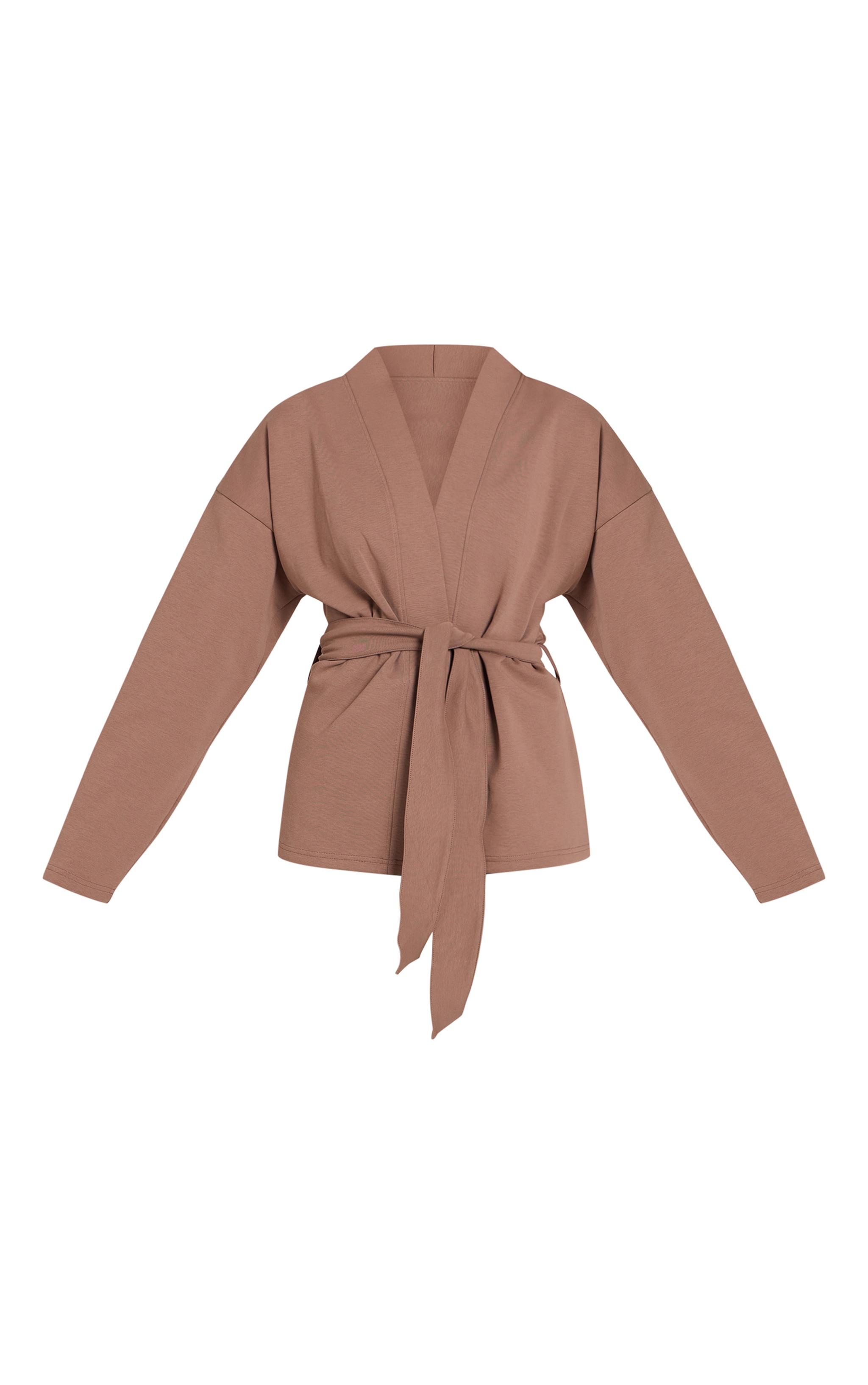 Mocha Interlock Tie Waist Yoga Jacket image 5