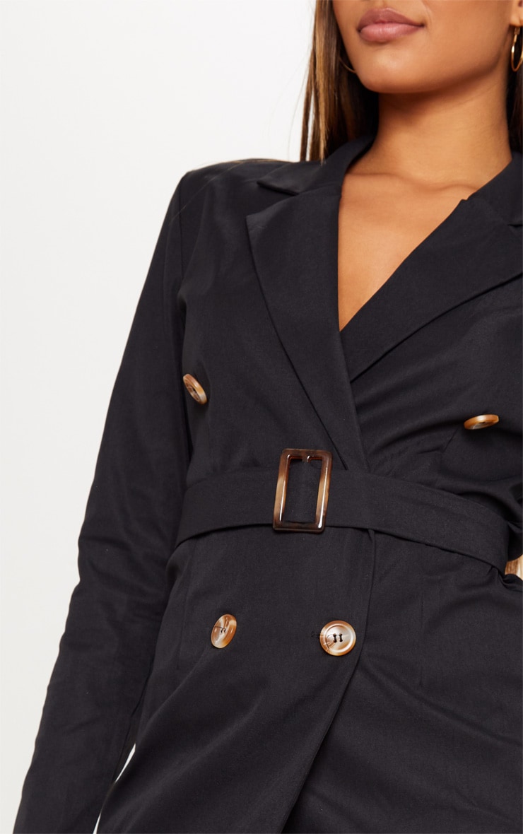 Black Belted Blazer Dress Dresses PrettyLittleThing