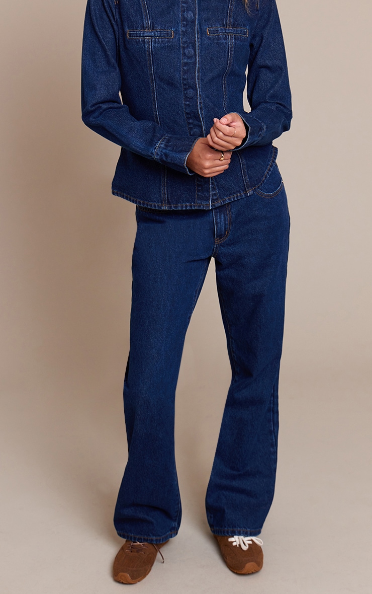 Indigo High Waist Straight Leg image 2