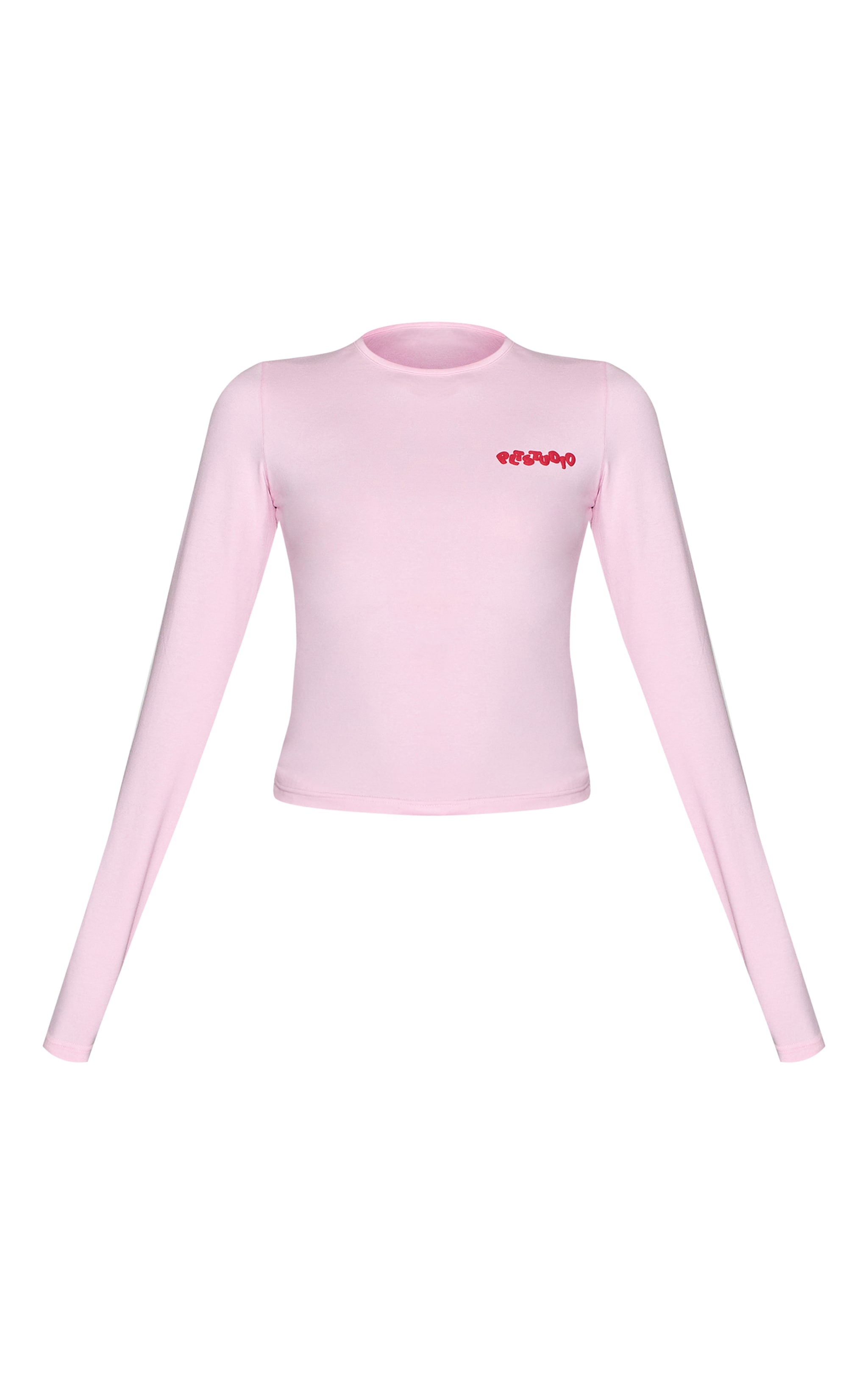 Pink Plt Studio Puff Print Cotton Long Sleeve Crop Top image 5
