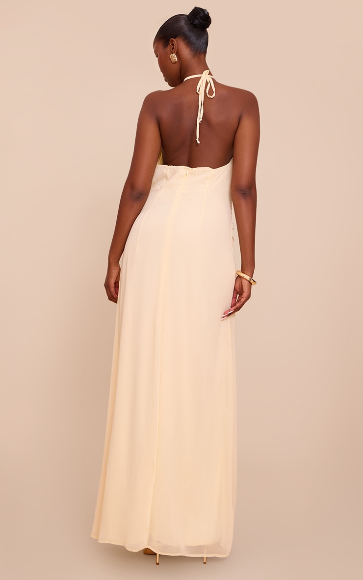 Butter Cream Chiffon Halterneck Maxi Dress image 2