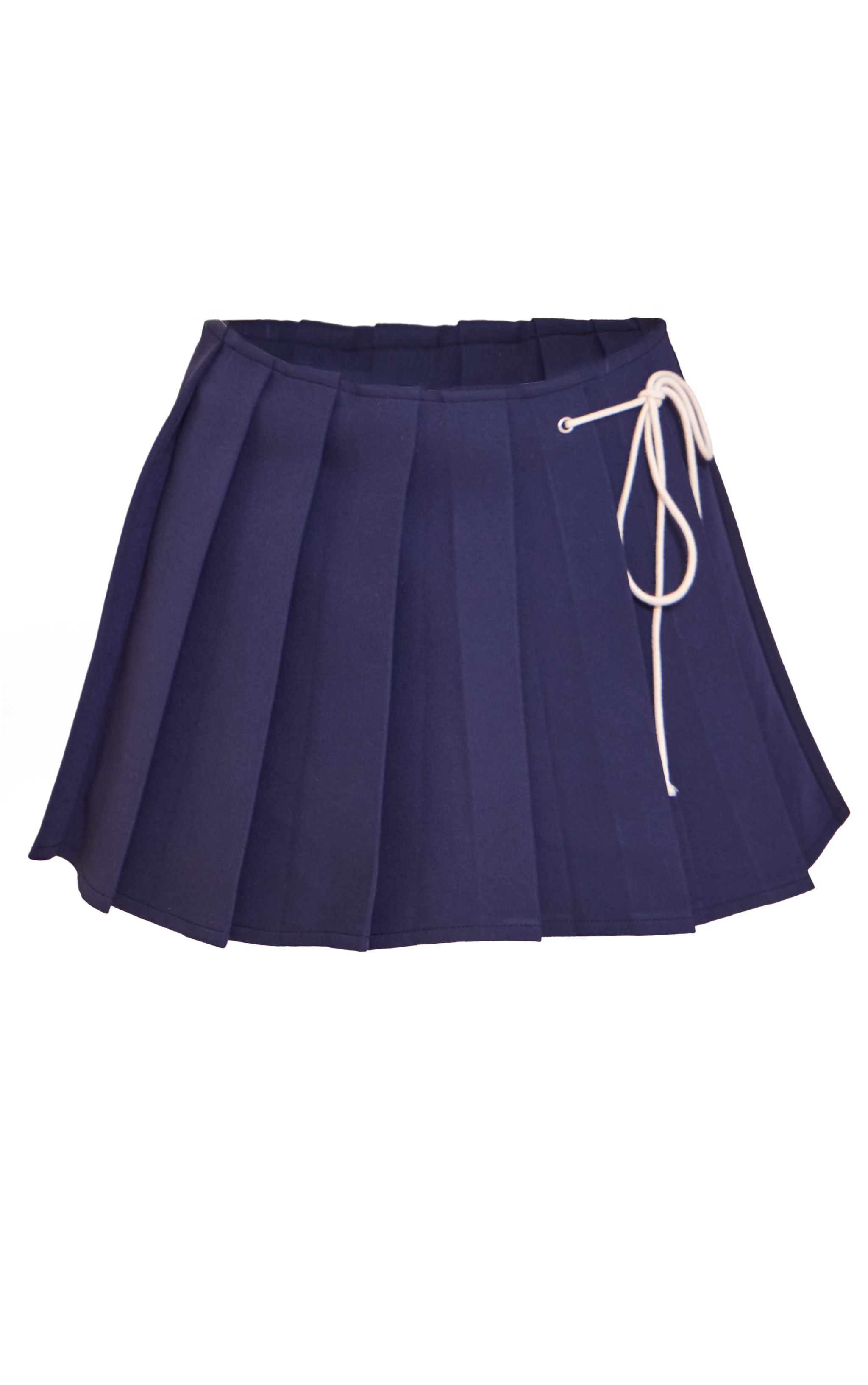 Navy Bow Detail Pleated Mini Skort image 6