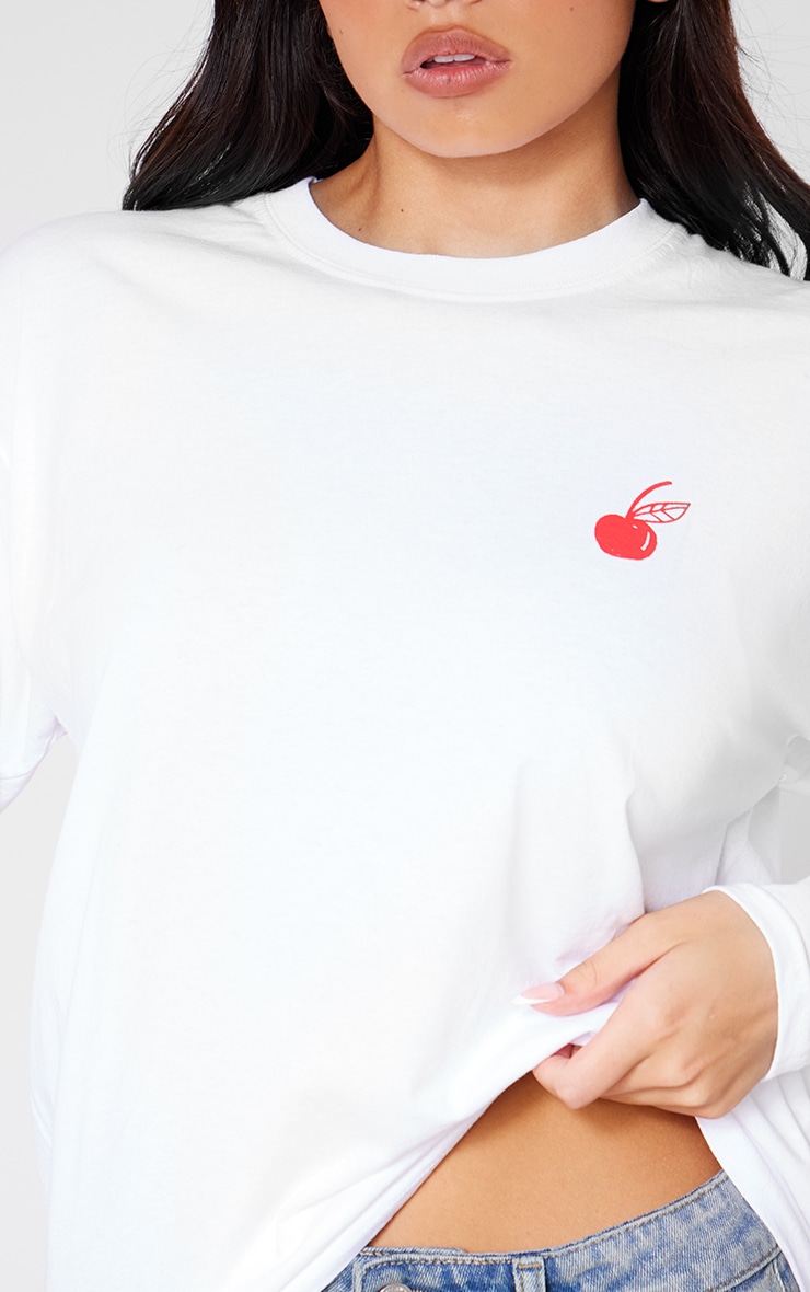 White New York Pies Oversized Long Sleeve T Shirt image 4