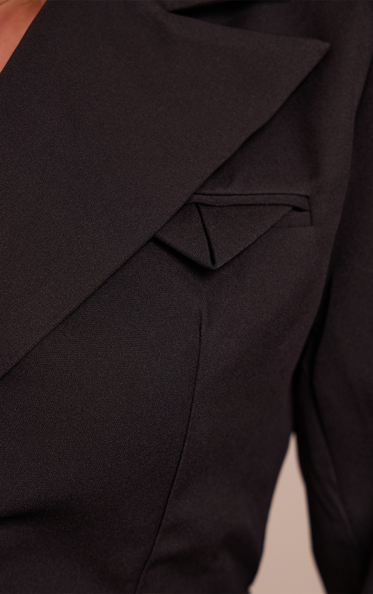 Shape Black Tailored Asymmetrical Cross Over Adjustable Waist Blazer image 4