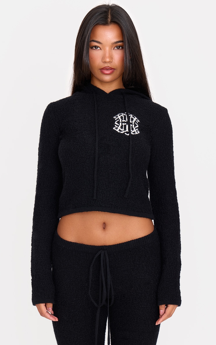 Black Sparkle Knit with Puff Shoulders main image 1