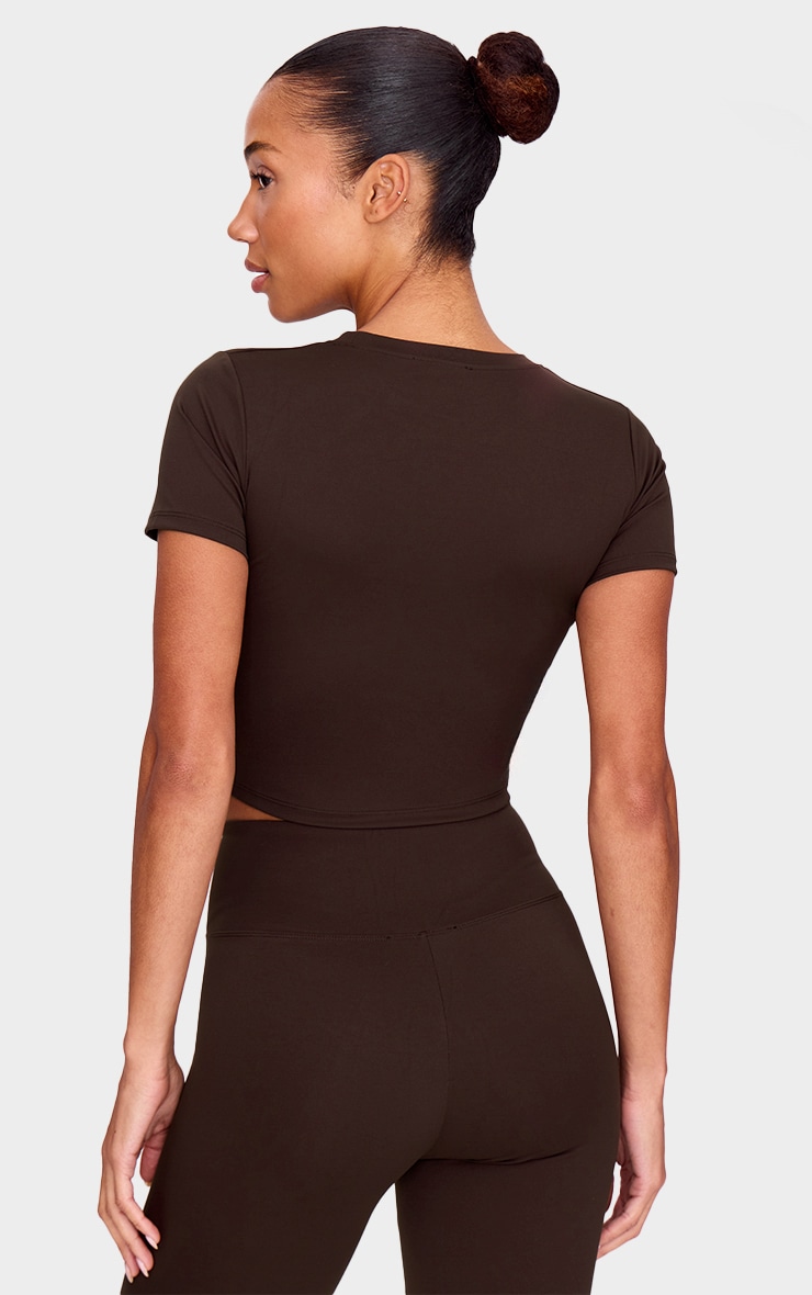Espresso Sculpt Short Sleeve Crop Gym Top image 2