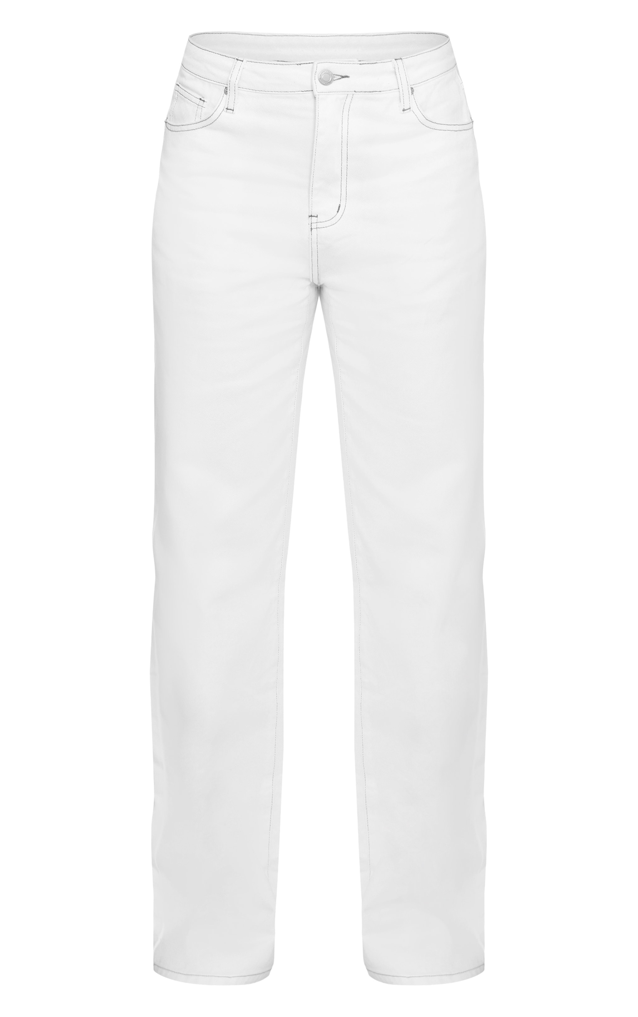 Tall Jean droit blanc à taille haute image 5