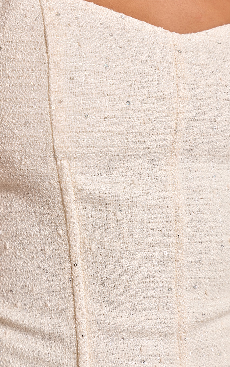 Cream Sequin Boucle Corset  image 4