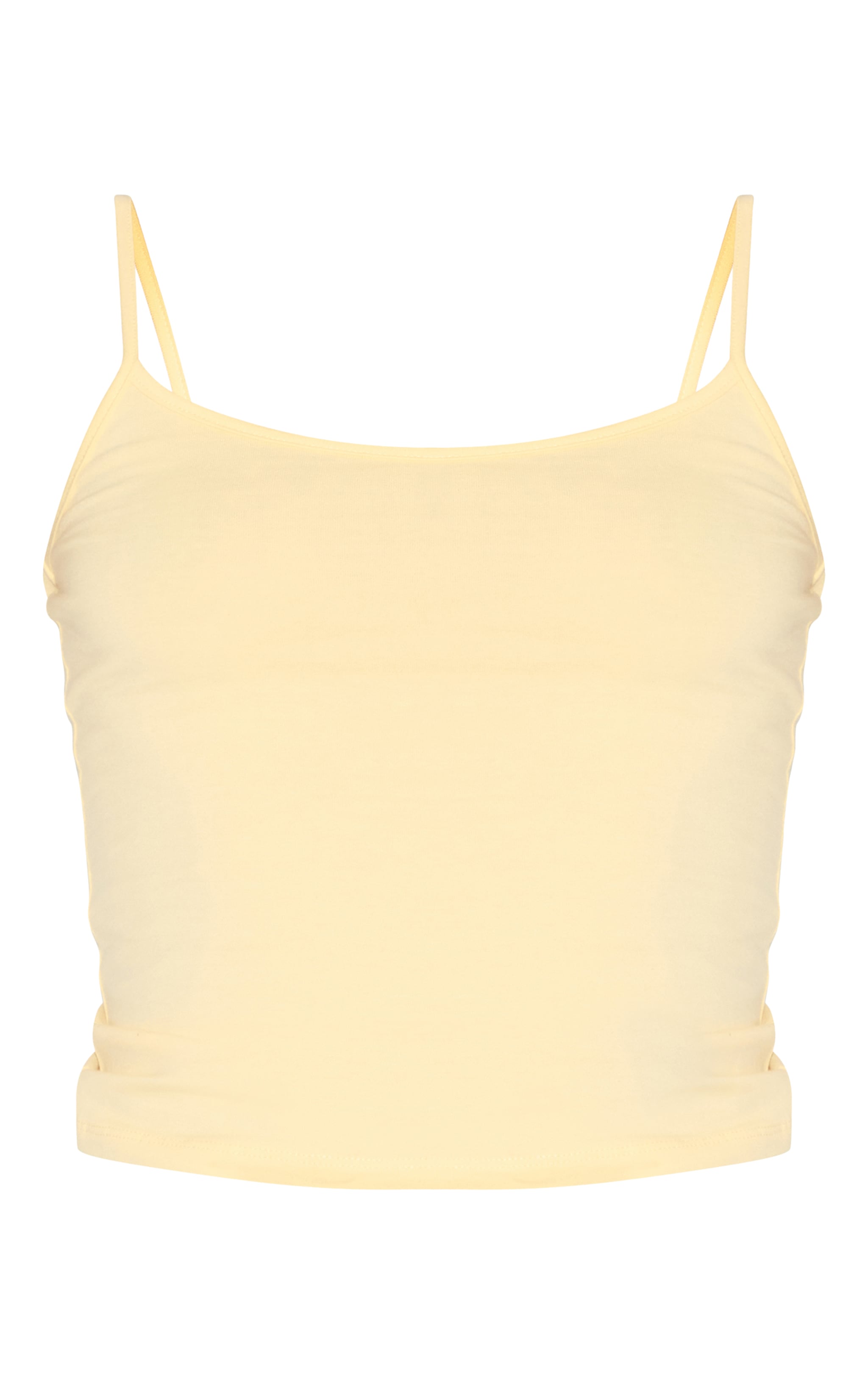 Butter Yellow Soft Cotton Strappy Vest Top image 5