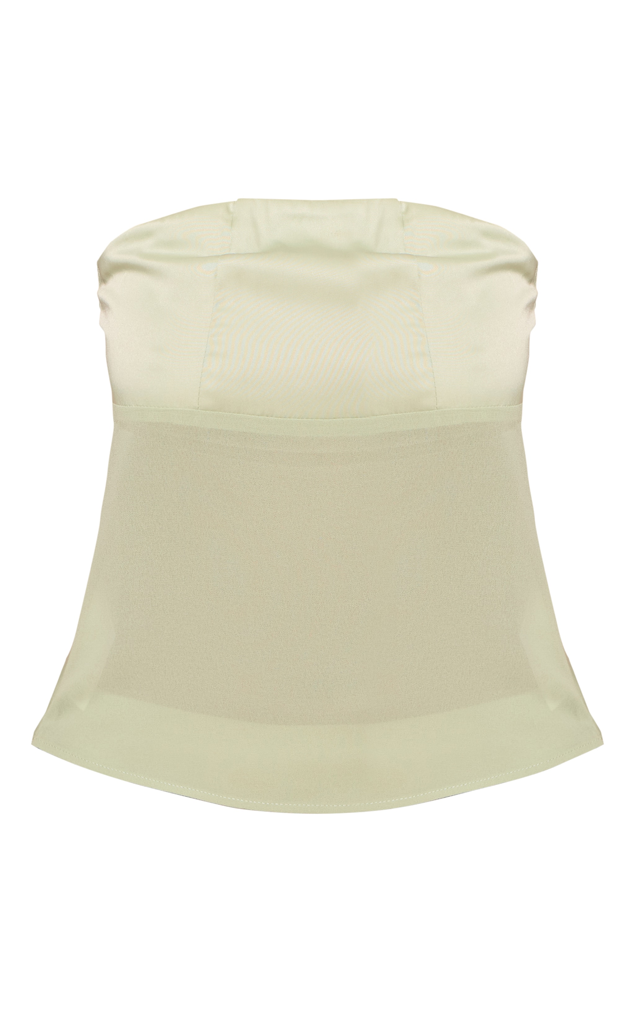 Top bustier sauge à partie satinée sur le buste image 5