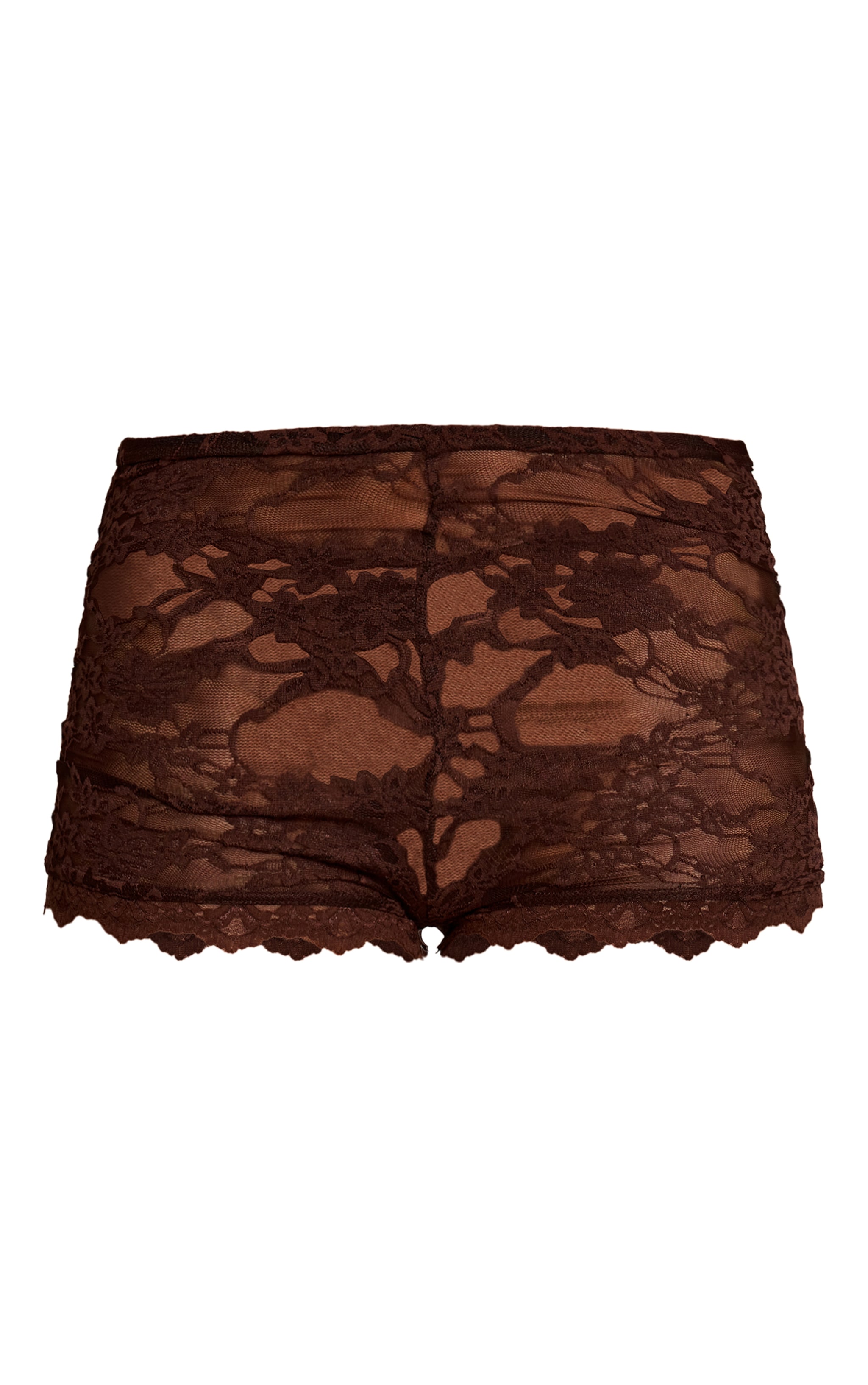 Chocolate Sheer Lace Hot Pants  image 6