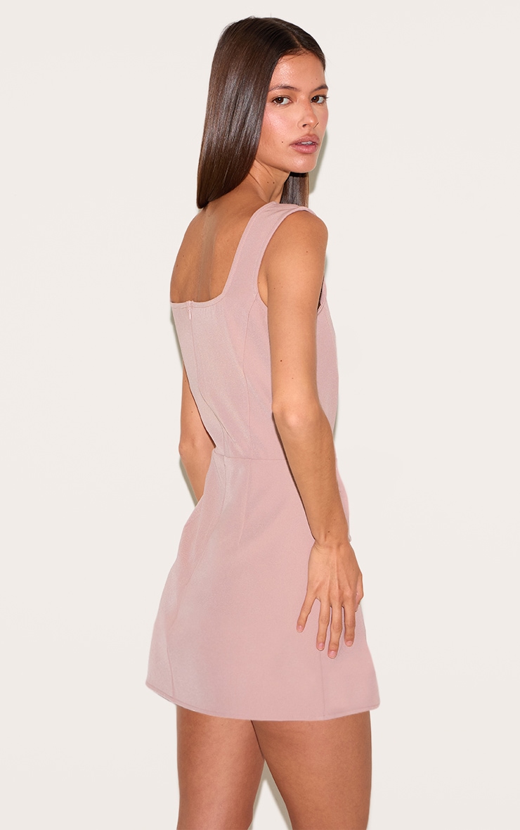 Mushroom Woven Pocket Detail Sleeveless Skort Romper image 2
