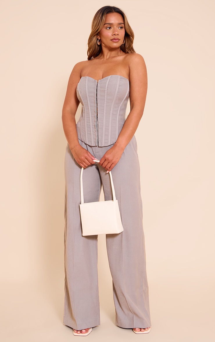 Shape Grey Hook And Eye Front Boned Corset Top image 3